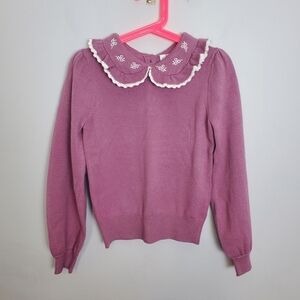 Janie and Jack Embroidered Collar Sweater Size 6 NWT